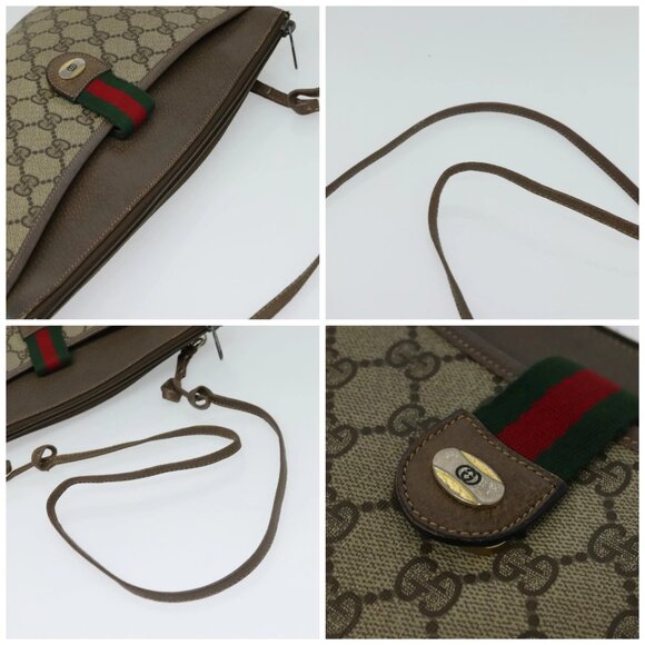 GUCCI GG Supreme Web Sherry Line Shoulder Bag PVC Beige 904 02 026 Auth bs27641 - Picture 16 of 16